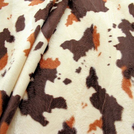Imiteret Pels Velboa Ko Brun-Beige - 150 cm - Imiteret pels, Kunstlæder, Stof
