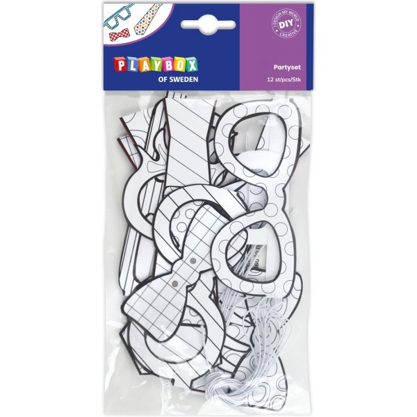 Festsett briller slips & slyfe 12 stk