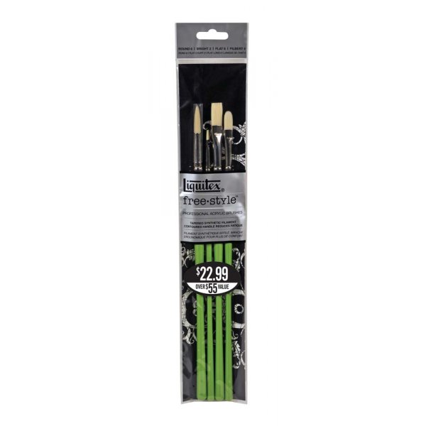 Syntetpensel Liquitex Traditionell - 4 penslar