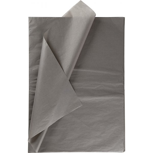 Silkespapper - mörkgrå - 50 x 70 cm - 14 g -25 ark Silkespapper - mörkgrå - 50 x 70 cm - 14 g -25 ark
