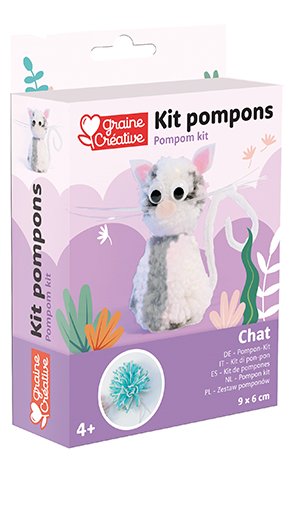Gör-det-själv kit för pompom-katt Gör-det-själv kit för pompom-katt