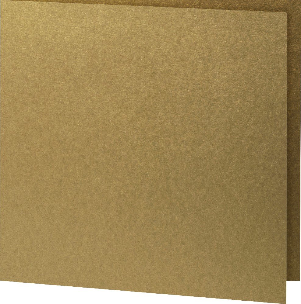 Papperix Firkantede Dobbelt Kort - 5-pak - Guld - 160x160 mm kort, Kort, Kort & kuvert, Scrapbooking, Håndværk