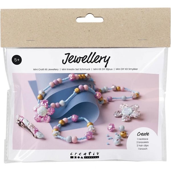 Mini DIY Kit Smycken i Glitterlera och Trprlor