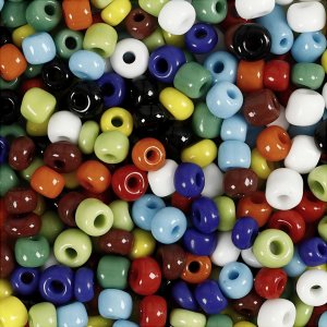 Rocaille perler - blandede farver - 130 g
