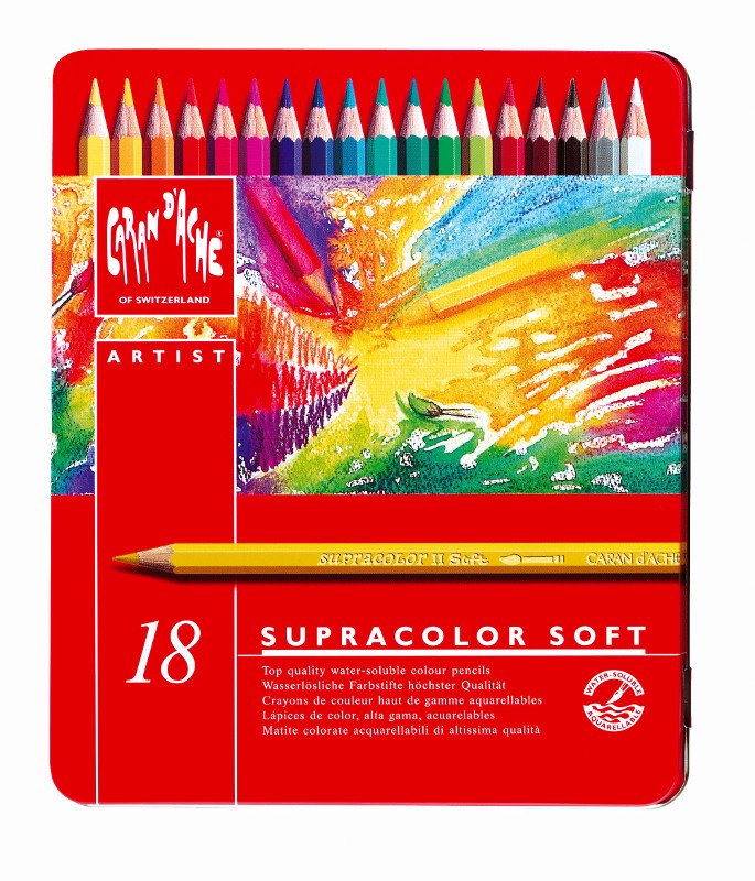 Akvarelpen Caran D ́Ache Supracolor - Sort 318 (18) - Akvarelblyanter, Penne, Penne, kridt & tusch