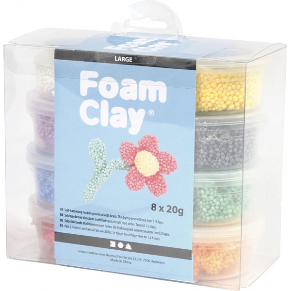 Foam Clay Large mixade färger - 8 x 20 g Foam Clay Large mixade färger - 8 x 20 g