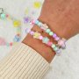 P�rlset armband och nyckelring mixade f�rger - g�r egna