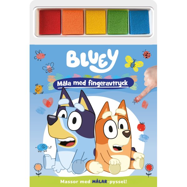 Blå maling med fingeravtrykk - fargeleggingsbok Blå maling med fingeravtrykk - fargeleggingsbok