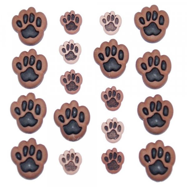 Multifrgade knappar 10x9 - 18x16 mm - Hundtassar