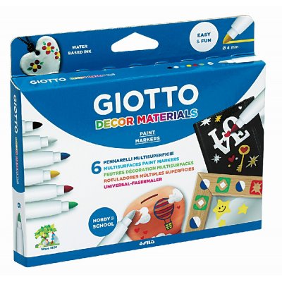 Tusjpenner Giotto Decor Material - 6-pakning