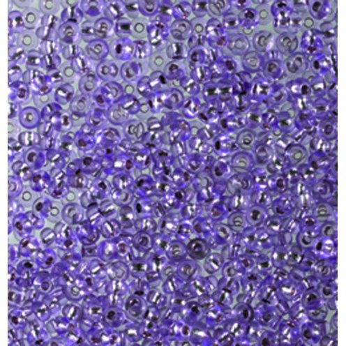 Rocaillespärlor silverlinjerade - violett Rocaillespärlor silverlinjerade - violett
