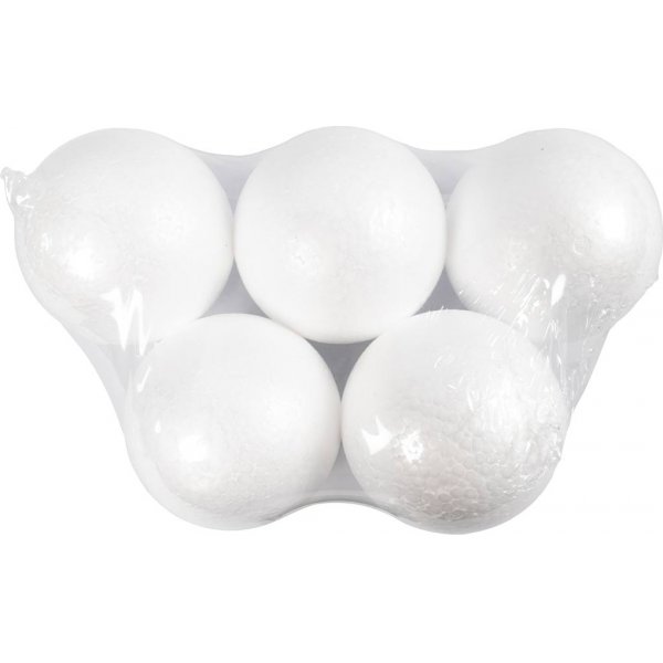 Kulor av frigolit - vit - Ø12 cm - 5 st Kulor av frigolit - vit - Ø12 cm - 5 st