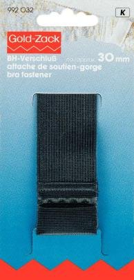 Bh-spænde hudvenlig 2-f. 30 mm sort - Materiale til undertøj og korsetter, Tema materiale, Sytilbehør