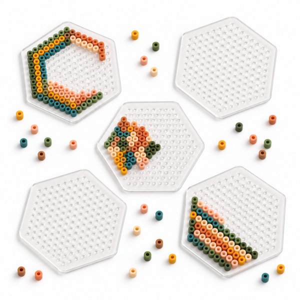 P�rlplattor i bioplast hexagon 5 st
