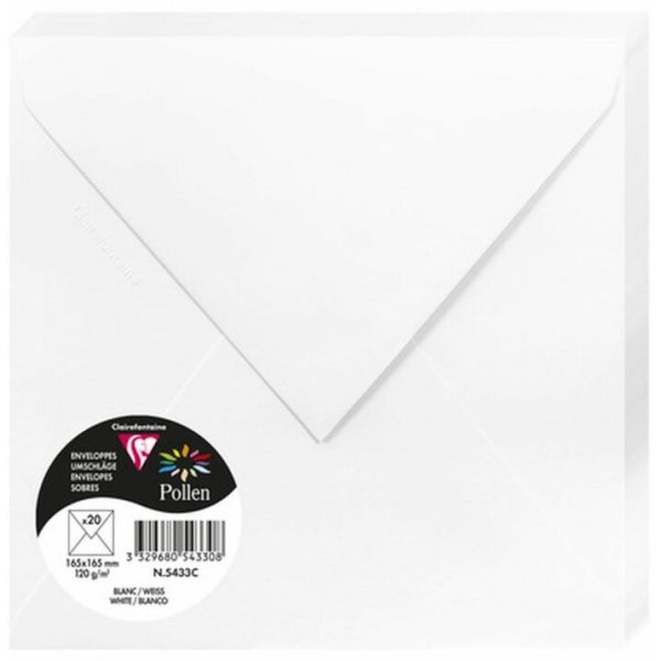 Pollen Kuvert 165x165 - 20-pack - Vit
