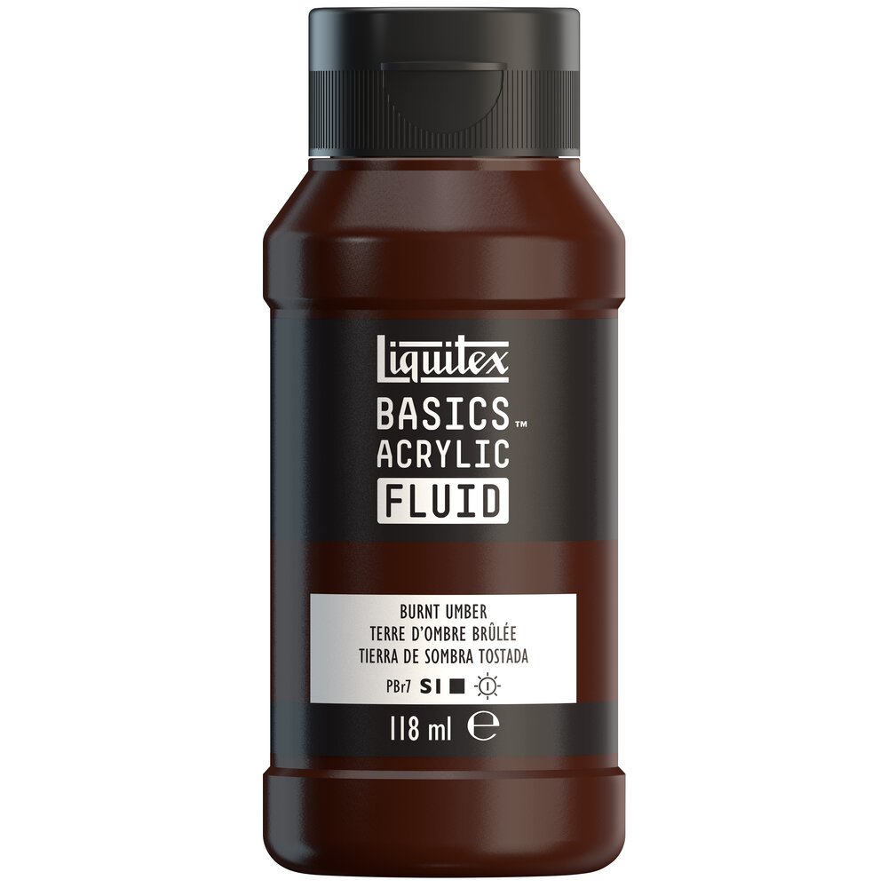 Akrylfärg - Liquitex Basics Fluid - 118ml - Burnt Umber - Akrylfärger, Konstnärsfärger