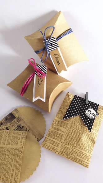 Presentaskar berlingot kraft 7,7 x 12,3 cm - 6 st