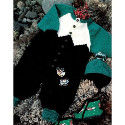 Strikkeopskrift - Mnstrede overalls & hue (18 mneder)