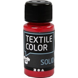 Textile Solid textilfrg - rd - tckande - 50 ml