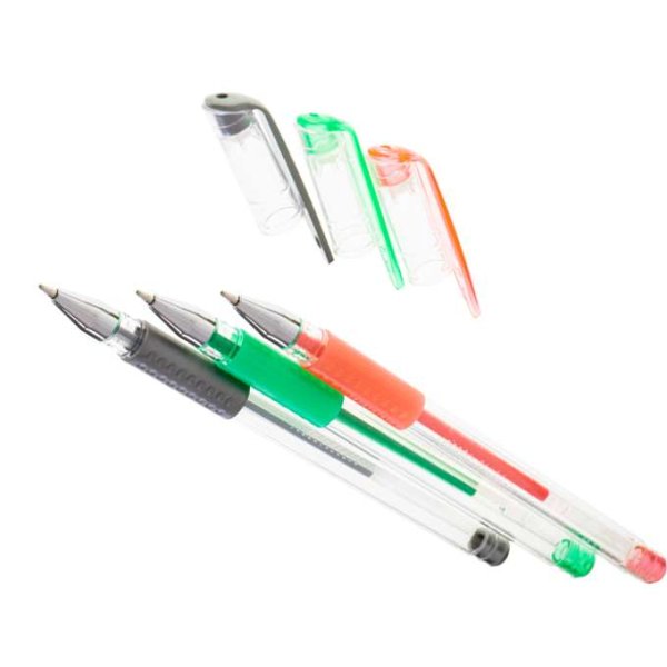 Gelpenner i etui, 120 stk. med 120 refiller