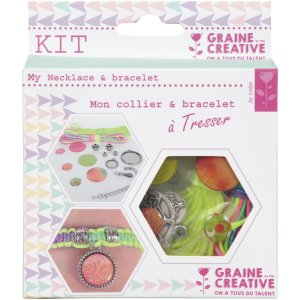 Armbands- och halsbandspaket i creacord 11 x 13 cm