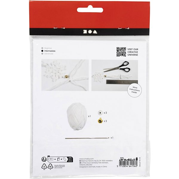 Mini DIY Kit Virkning - vit - Snöflingor Mini DIY Kit Virkning - vit - Snöflingor