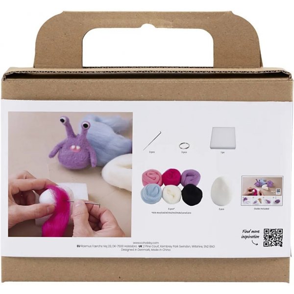 Mini DIY Kit Nålfiltning, mixade färger, Monster Mini DIY Kit Nålfiltning, mixade färger, Monster