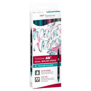 Tombow ABT dobbeltpensel Vintage 6-pak Tombow ABT dobbeltpensel Vintage 6-pak