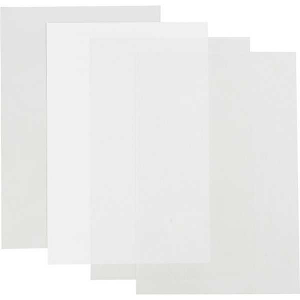 Krympplastark - Blank transparent - matt transparenta - Mattvit - 4 ark Krympplastark - Blank transparent - matt transparenta - Mattvit - 4 ark