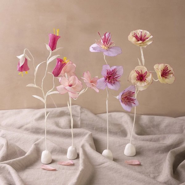 DIY Kit Kräppapper, pastellfärger, Blomma DIY Kit Kräppapper, pastellfärger, Blomma