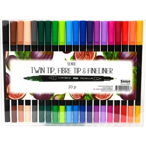 Fineliner Sense TwinTip - 20 Pennor