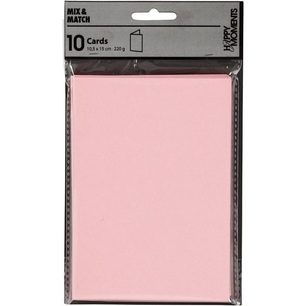 Kort - rosa - 10,5 x 15 cm - 10 st Kort - rosa - 10,5 x 15 cm - 10 st