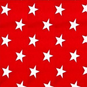 Jerseystof Stjerner - Rød - 160 cm