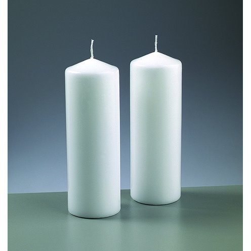 Lys Ø70 x H 200 mm - Hvid - Lys, Støbning, Hobbymateriale, Håndværk