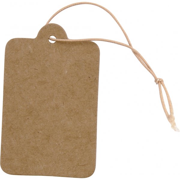 Etiketter i kraftig kartong - 25 x 40 mm - ljusbrun - 100 st Etiketter i kraftig kartong - 25 x 40 mm - ljusbrun - 100 st