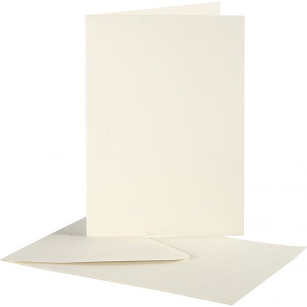 Brevkort med kuvert - råvit- 10,5 x 15 cm - 10 st Brevkort med kuvert - råvit- 10,5 x 15 cm - 10 st