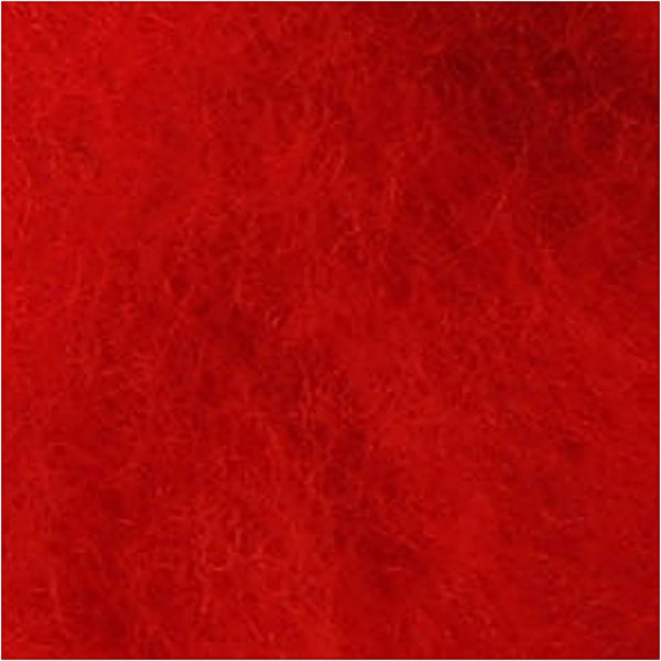 Kardad Ull - röd - 100 g Kardad Ull - röd - 100 g