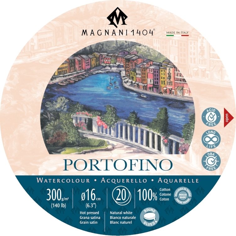 Akvarelblok Magnani Portofino 300g S - Ø16cm - Akvarelpapir, Blok