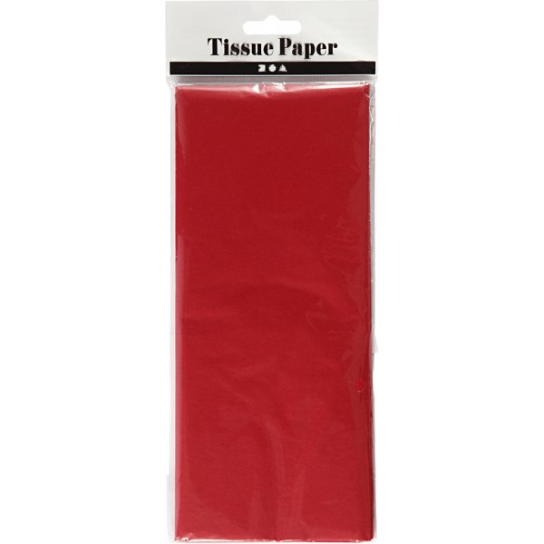 Silkespapper - röd - 50 x 70 cm - 14 g -10 ark Silkespapper - röd - 50 x 70 cm - 14 g -10 ark