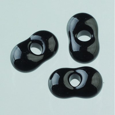 Farfalle perler 3,2 x 6,5 mm - svart skimrende 17 g