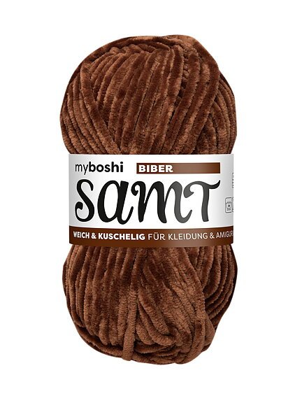 Myboshi Samt - 100 g - Bæver - Myboshi garn, Garn, Strikke, hækle, knytte og væve