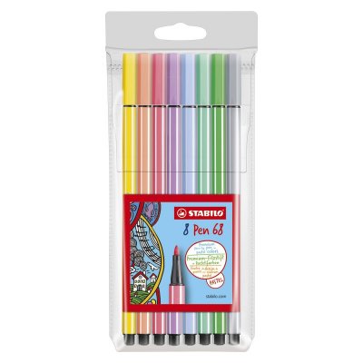Fiberpenn Pen 68 8-pakning - Pastell