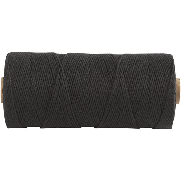Makramésnor 1 mm 315 m Sort - 220 g Makramésnor 1 mm 315 m Sort - 220 g