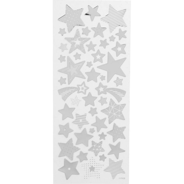 Stickers - silver - stjärnor - 10 x 24 cm Stickers - silver - stjärnor - 10 x 24 cm