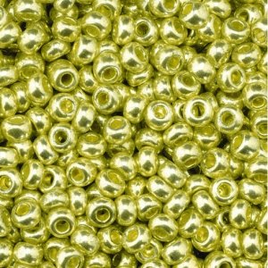 Rocaille perler metallic  2,6 mm - gull 17 g