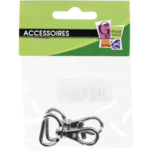 Metallkarbinhakar 20 mm, 2-pack Metallkarbinhakar 20 mm, 2-pack
