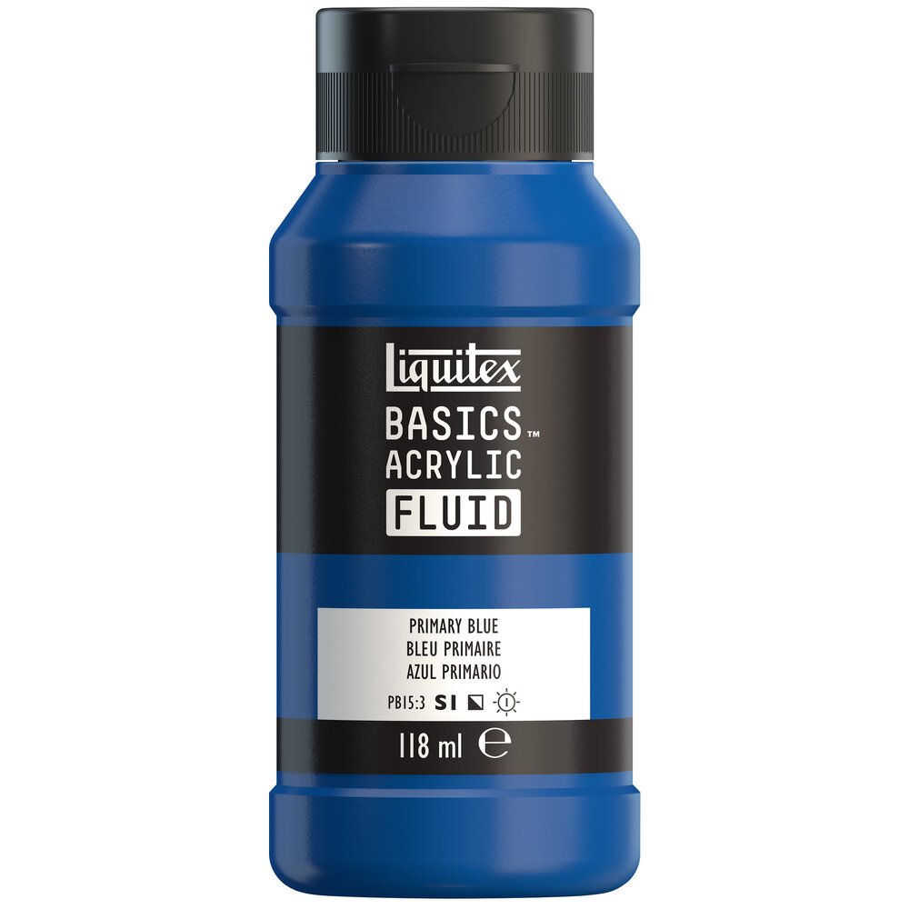 Akrylfärg - Liquitex Basics Fluid - 118ml - Primary Blue - Akrylfärger, Konstnärsfärger
