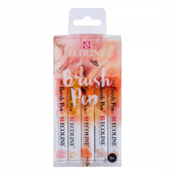 Penselpenna Ecoline Brush Pen 5-pack - Beige Pink