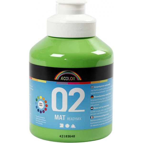 Skolfärg - Akryl - ljusgrön - matt - 500 ml Skolfärg - Akryl - ljusgrön - matt - 500 ml