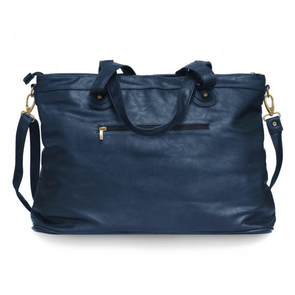 Bl� taske/taske i imiteret l�der